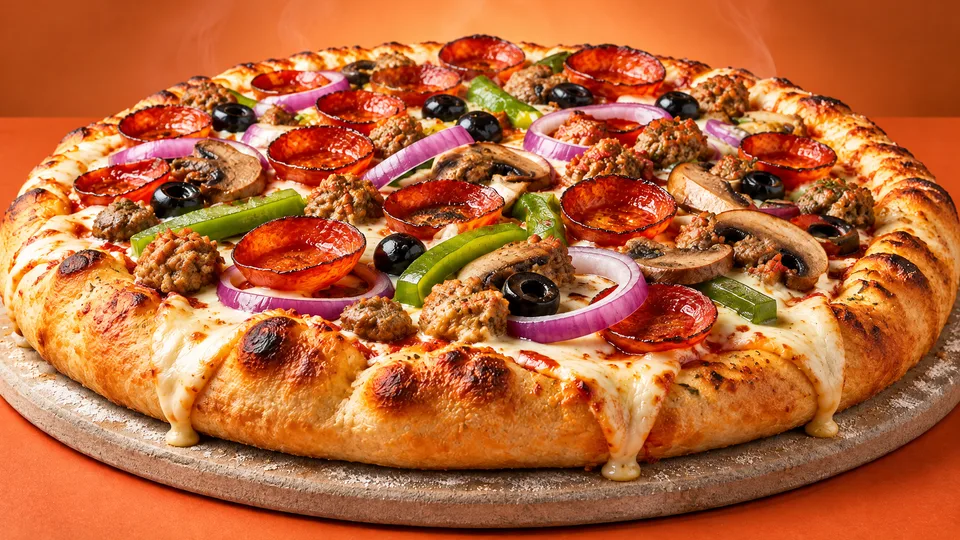 The Stoneside Deluxe pizza
