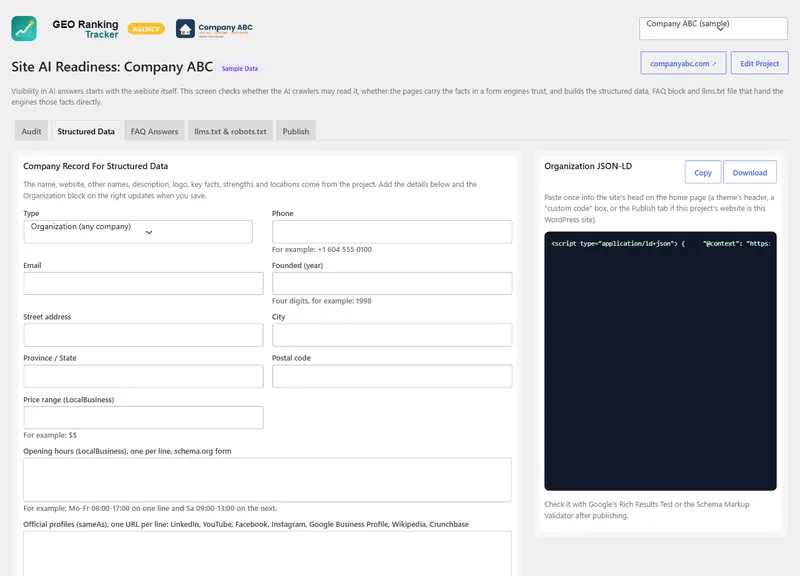 Pro. Structured data generator, published with one click.
