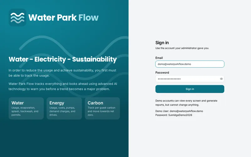 The sign in page carries the methodology: to reduce usage, you first have to track it.